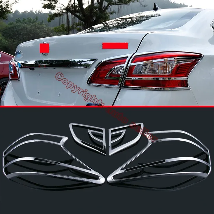 ABS хромированный задний светильник задняя рамка лампа крышка литья для Nissan Sentra