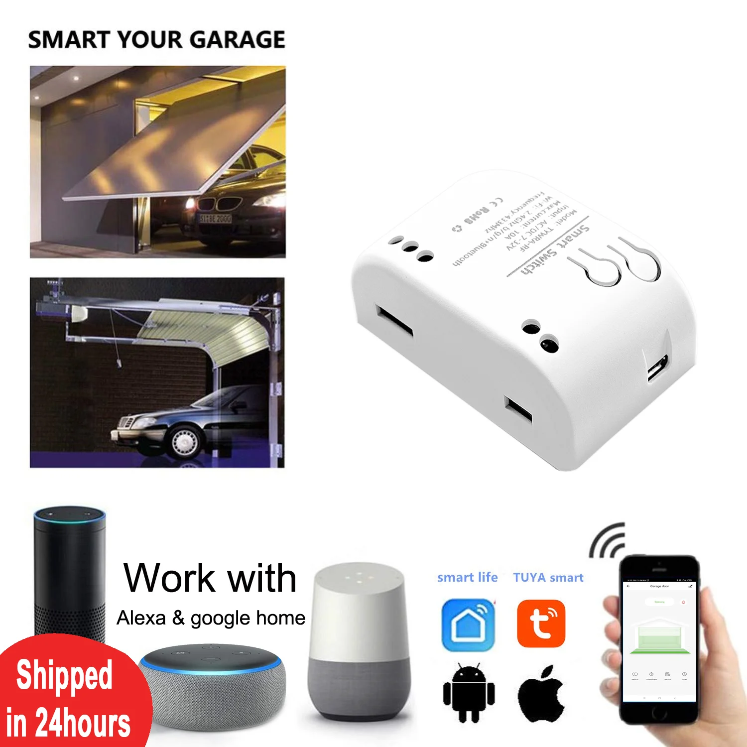 tuya canal inteligente wifi sem fio de contato seco relé interruptor do motor controle remoto funciona com alexa casa do google