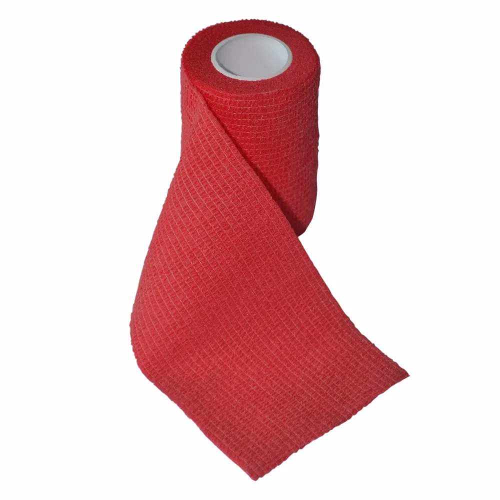 

24Pcs/Lot 4.5m Security Waterproof Self-Adhesive Elastic Bandage 7.5cm Width Nonwoven Cohesive Bandage Red Outdoor Rescue