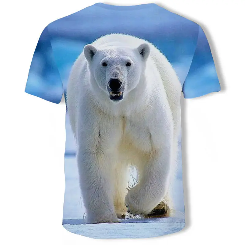 graceful shop Short Sleeve Men Bear Animal Silhouette Tops Slim t Shirts