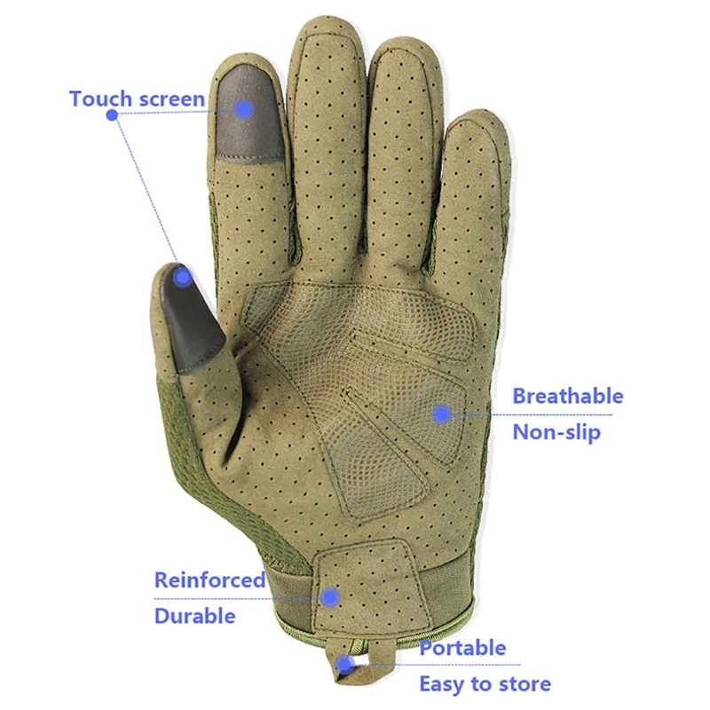 Открытый охотничий полный палец дышащий Противоскользящий сенсорный экран тактическая ручная одежда наружная спортивная одежда аксессуары CS боевые перчатки