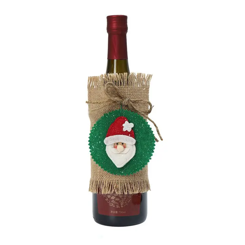 Рождественская Крышка для бутылки вина украшения для бутылки праздничный обеденный стол Декор красное Вино Шампанское крышка для бутылки год - Цвет: A