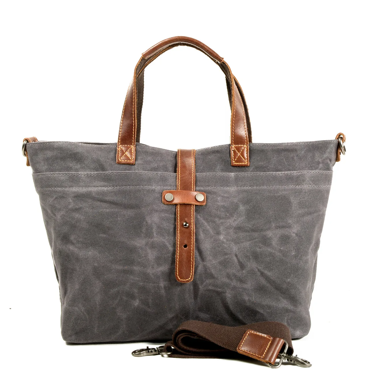 Восковая холщовая женская сумка простая сумка горизонтальная однотонная Ретро сумка через плечо мужская складывающаяся сумка-тоут сумка