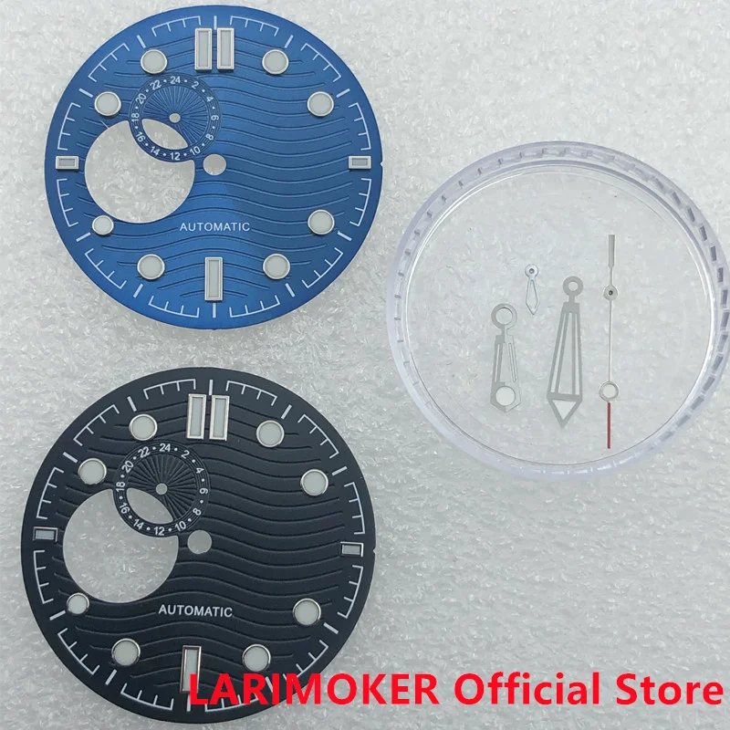 

LARIMOKER 30.8MM Green/Black Water Ripple Hollow Out Dial and Observation Needle for NH39 Mechanical Watches Accessories