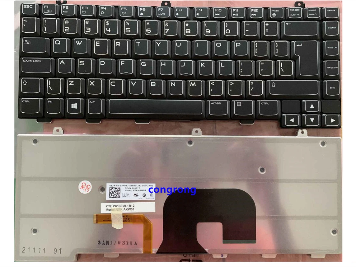 

Клавиатура с подсветкой для ноутбука DELL Alienware M14X R2 M14X R1 PK130ML1A00 NSK-AKV01 0VPP86