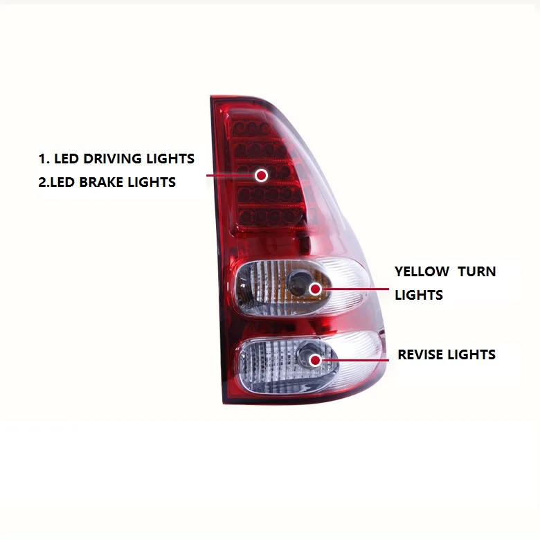 EXTERIOR AUTO ACCESSORIES LED REAR LIGHTS TAIL LAMP LAMPS FIT FOR PRADO FJ120 LC120 SUV 4*4 CAR PARTS LED LIGHTTING 2003-2009