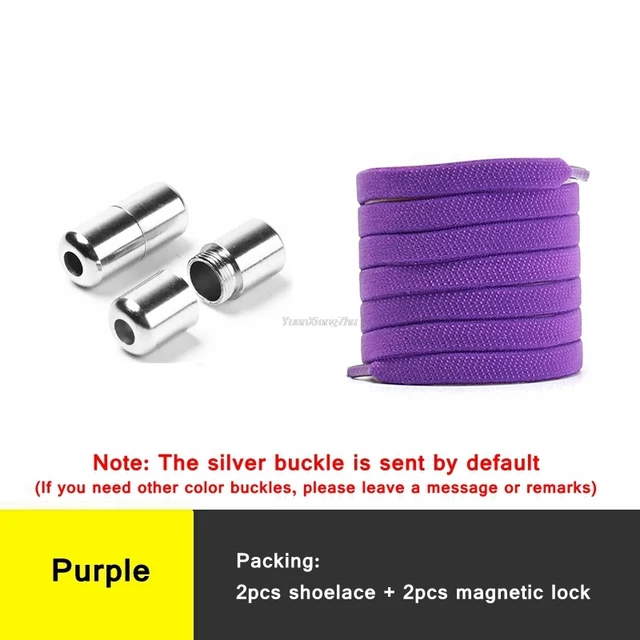 New Elastic Laces without ties Shoelaces for Sneakers Flat No Tie Shoe laces Kids Adult Quick Shoe lace Rubber Band Shoestring Purple
