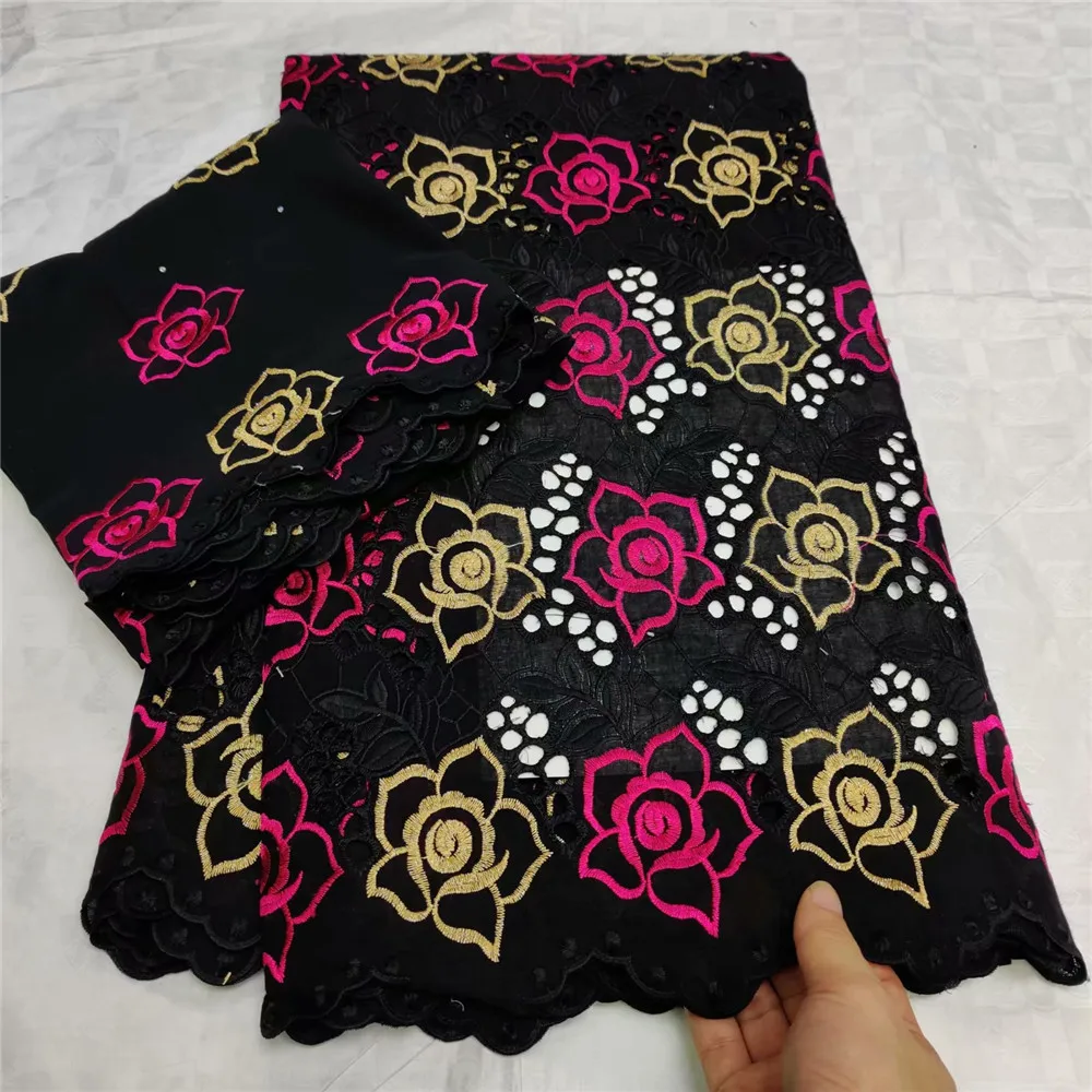 

7 yards Handcut Lace African Voile Lace fabric with lots of stones High quality