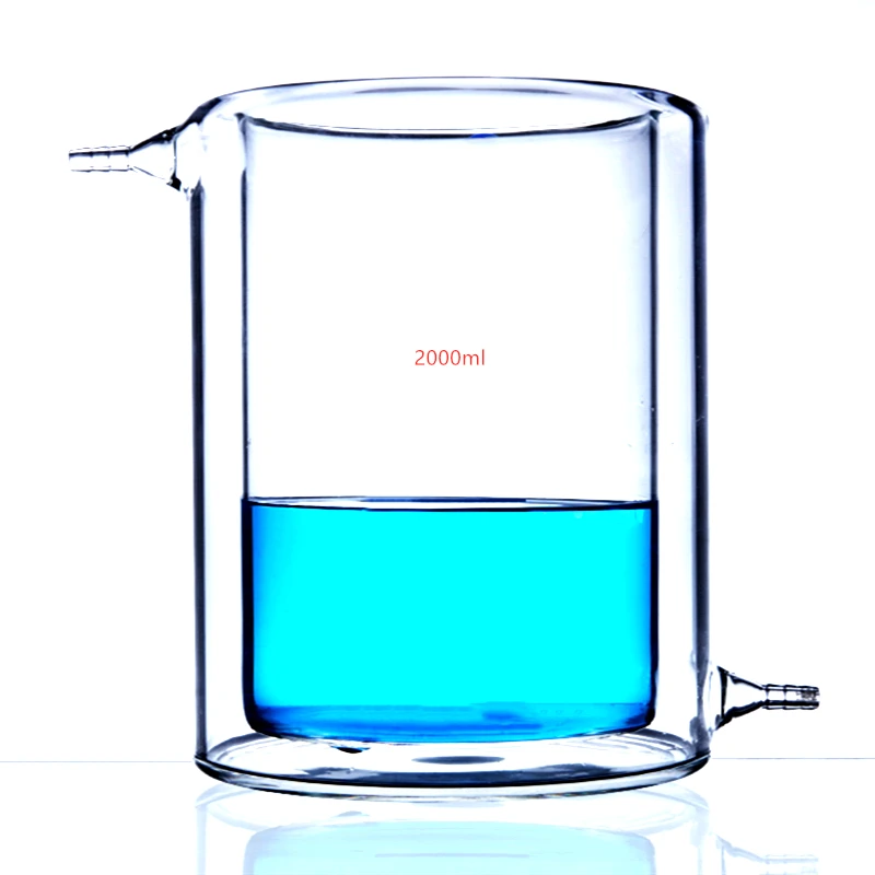 

2000mL Jacketed Glass Beaker 2L Jacket Cup Laboratory Chemical Glassware