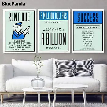 

Alec Monopolies Success Is Never Owned Amillion Dollars Rent Due Canvas Painting Oil Print Poster Wall Art HD Home Decor