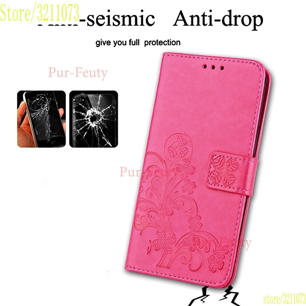 Чехол для samsung A10 A20 Core A30 A40 A50 A70 SM-A705F/DS Lucky Clover тиснение цветок кожаный флип Ретро кошелек с отделением для карт
