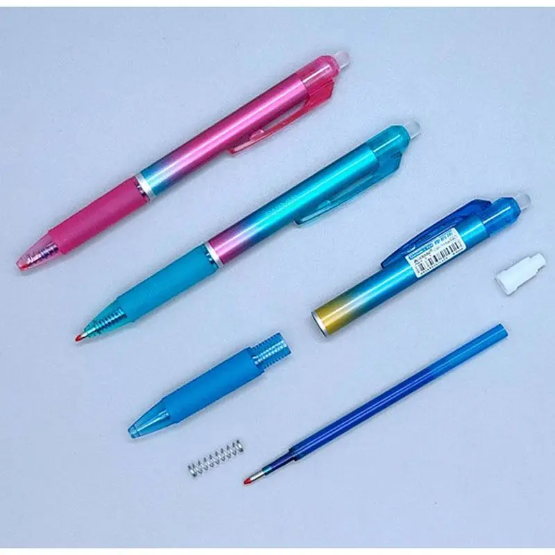 8Pcs/Set 0.5mm Black Blue Ink Gel Pen Erasable Refill Rod Erasable Pen Washable Handle Gel Ink Pens School Office Stationery