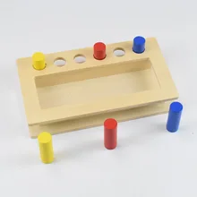 Jouets éducatifs Montessori en bois pour enfants, outils d'enseignement, à boutons de mémoire, douille de cylindre, jouets éducatifs, pour ouvrir la pensée