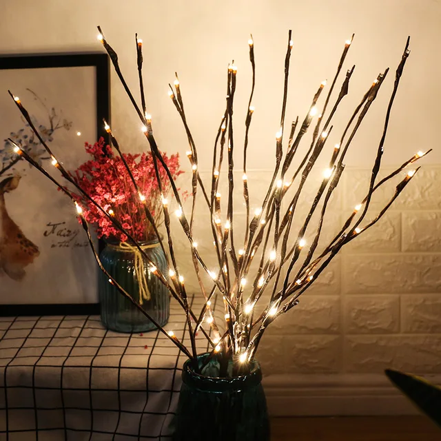 Fee Licht Dekorationen für Home Led Zweig Künstliche 20Led Willow Zweig  Wohnzimmer Ecke/tisch Blume Vase Dekorative Lichter - AliExpress