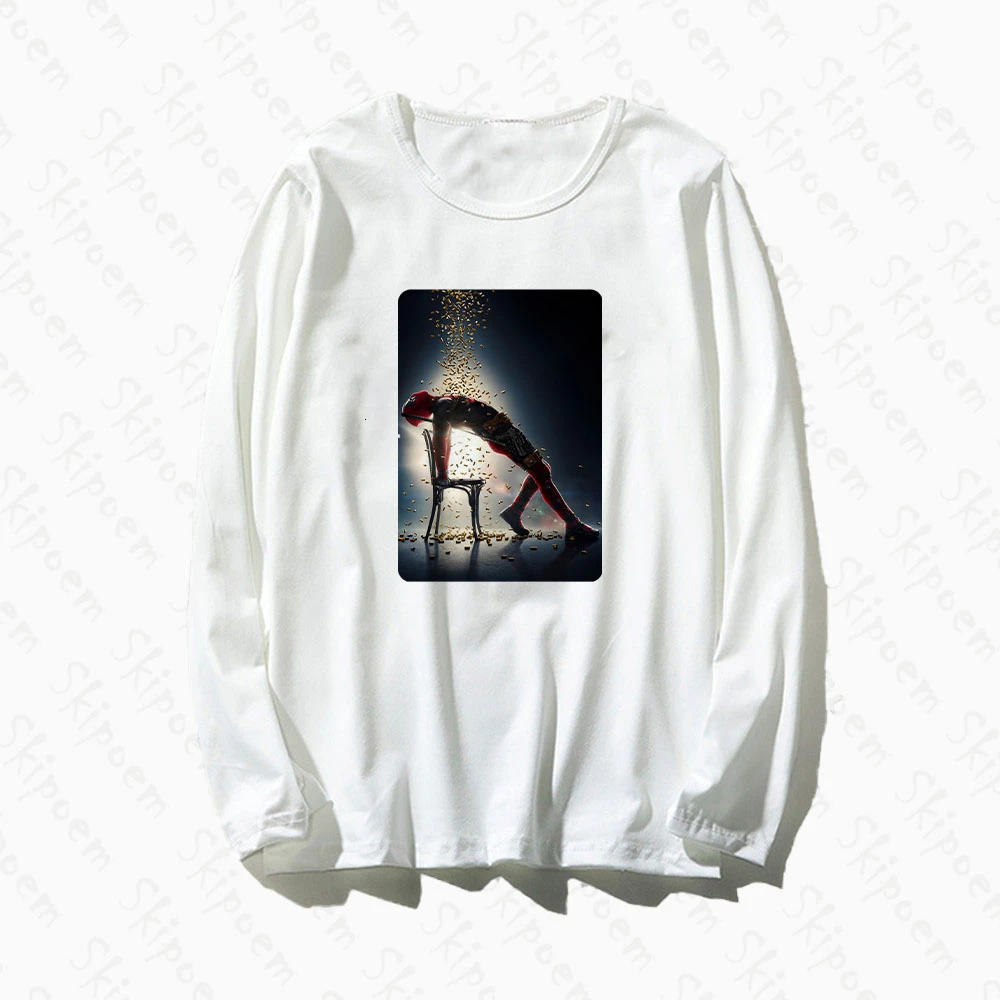 

Deadpool 2 Superhero Movie Tshirt Women Kawaii Harajuku Korean Style Tumblr Cotton Long Sleeve Plus Size Tee Shirt Femme Clothes