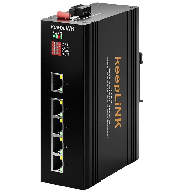 Alimentado 802.3 af em 5-port 10 100mbps Não Gerenciado do Trilho do Ruído Ip40 Industrial Ethernet Poe Switch 12 24v dc - Imagem 5