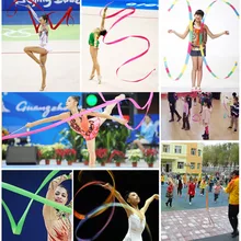 Дизайн танцевальная лента для занятий спортом, ритмических танцев гимнастический стержень арт балетная палочка 4 м FDX99