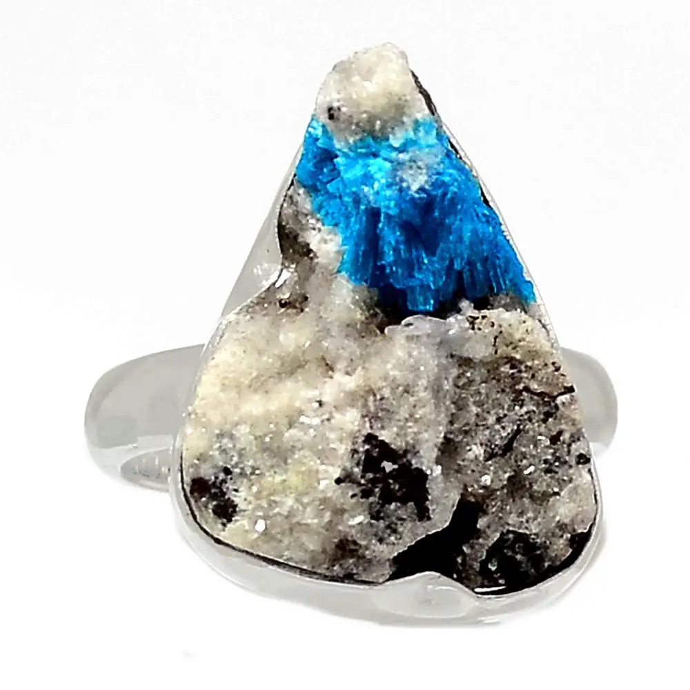 

Genuine CAVANSITE CRYSTAL Ring 925 Sterling Silver,USA Size :7.75, AR4022
