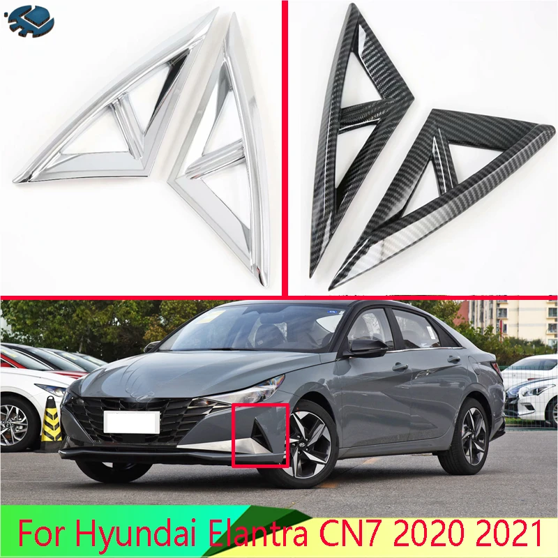 For Hyundai Elantra Cn7 2020 2021 Car Accessories Abs Front Fog Light Lamp Cover Trim Molding Bezel Garnish Sticker Chromium Styling Aliexpress