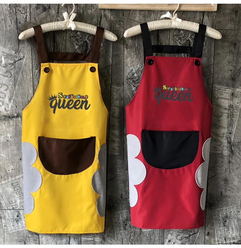 Apron women men cute antifouling waterproof aprons wipe hand Japanese style kitchen restaurant cooking oilproof apron