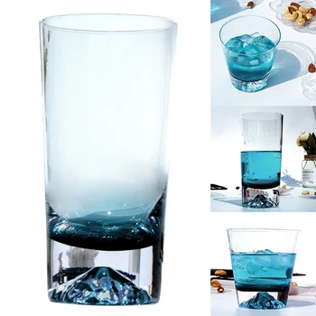 

HOT Ink Blue Iceberg Cup Lemon Glass Drink Cup Japanese Creatived Snow Mountain Glass TI99