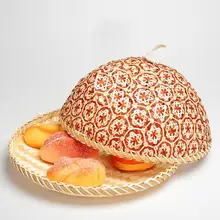 Ручной работы бамбуковые для еды Чехлы оплетка пылезащитный анти мух Защитная крышка поднос для посуды кухонные инструменты