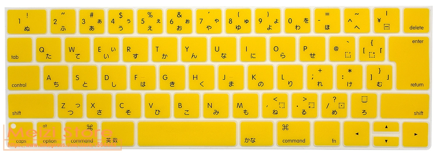 yellow Японский японский для Apple Macbook Pro 13 15 A1706 A1707 A2159 A1989 A1990 с сенсорной панелью, защитный чехол для клавиатуры - Цвет: yellow