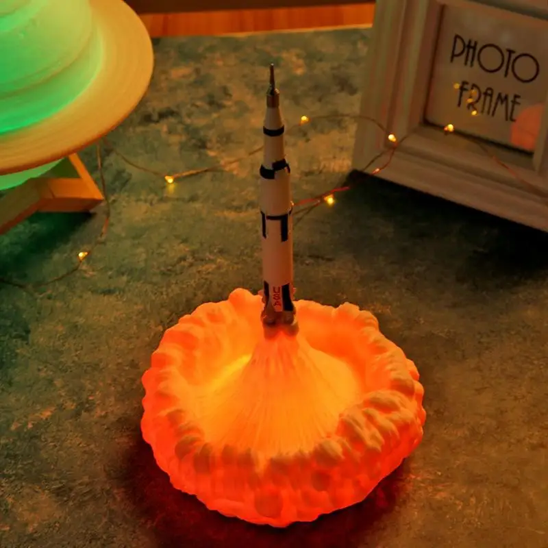 3D Print Saturn Lamps Rechargeable Night Light Apollo 5 For Moon Land Space Lover as Room Decoration Newest Dropship