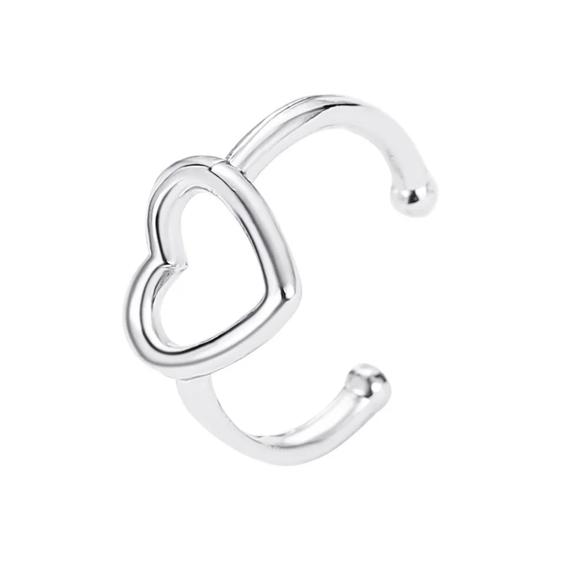 Hollow Heart Clip Earrings For Women Earing Without Hole Jewelry Fake Earrings Single Ear Bone Clip Earings Ear Cuffs ear clip earrings,clip earrings,ear clip
