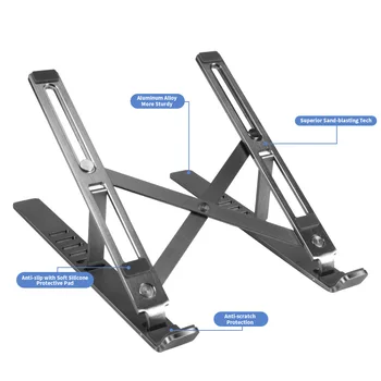 

Laptop stand aluminum alloy lifting, folding portable multi-function stand simple desktop storage