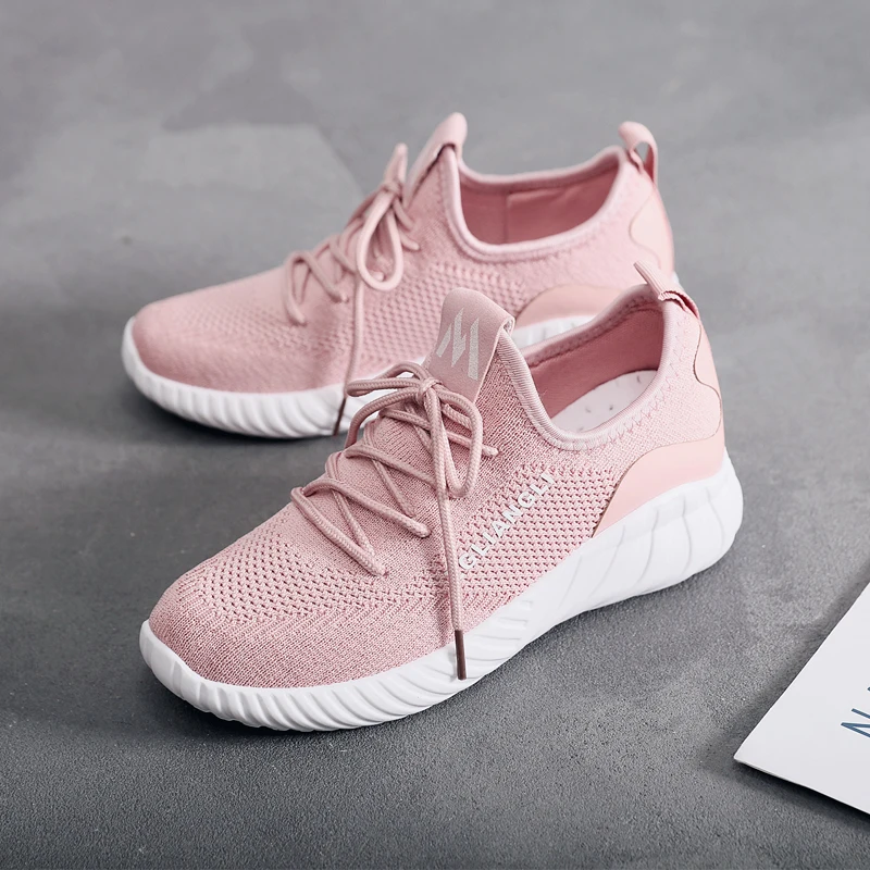 Для ношения на улице, трендовые женские кроссовки для бега, высокое качество, Женский светильник, дышащие, массажные, увеличивающие рост, светоотражающие резиновые кроссовки