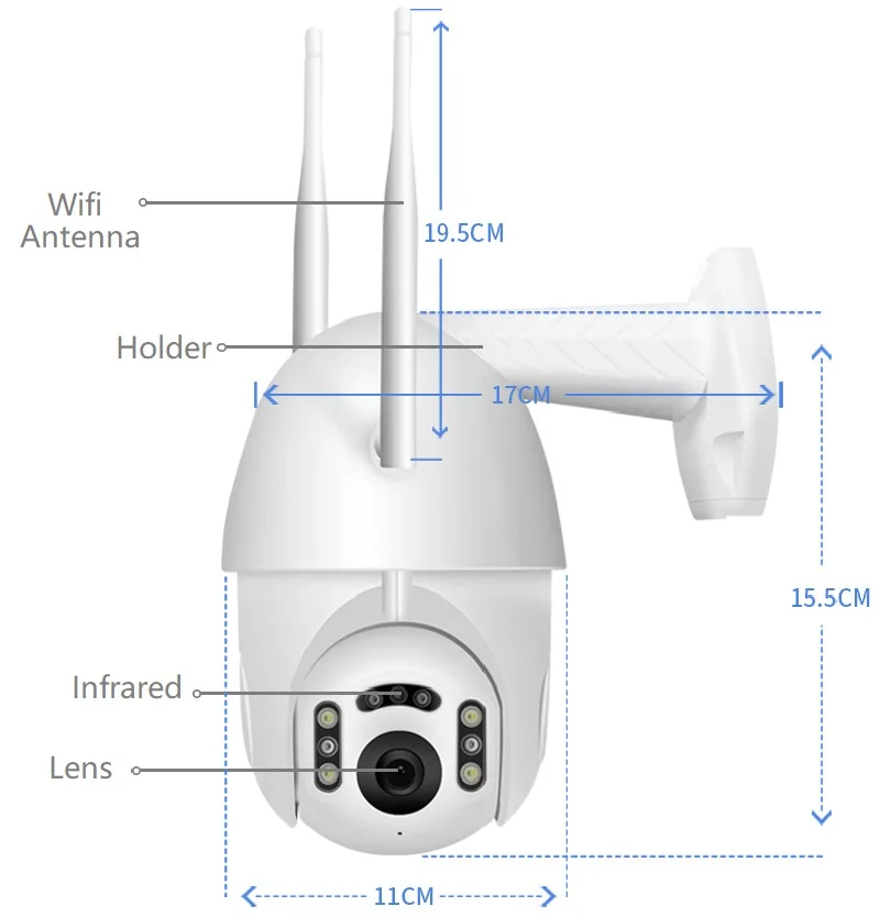 Xiaovv B7 IP Camera 1080P HD PTZ WiFi Dome V380 APP IP66 Waterproof ONVIF Security Surveillance Wireless CCTV Outdoor Camera