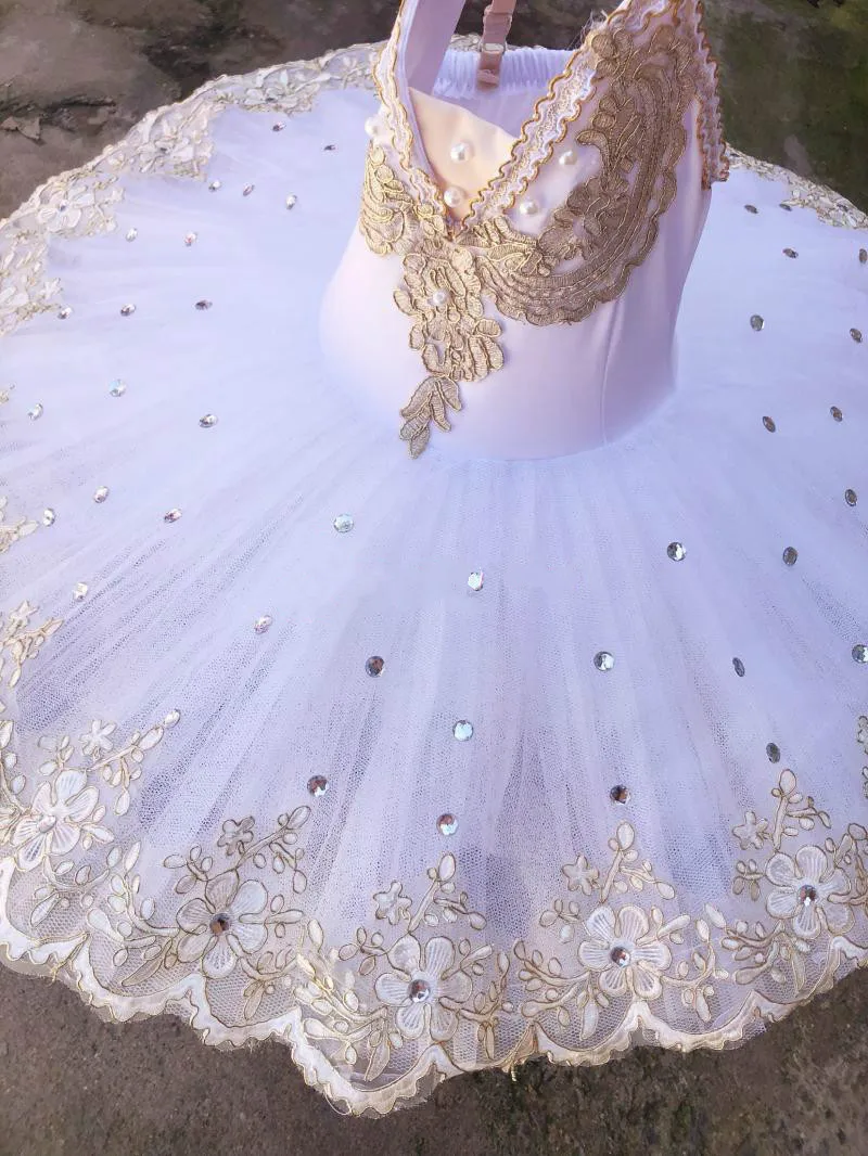 Tutu de Ballet Blanc Crêpe Professionnelle pour Adultes et Enfants, Robe FzLake pour Femmes, Costumes de brevde Ballerine, ixde Ballerine pour Bol