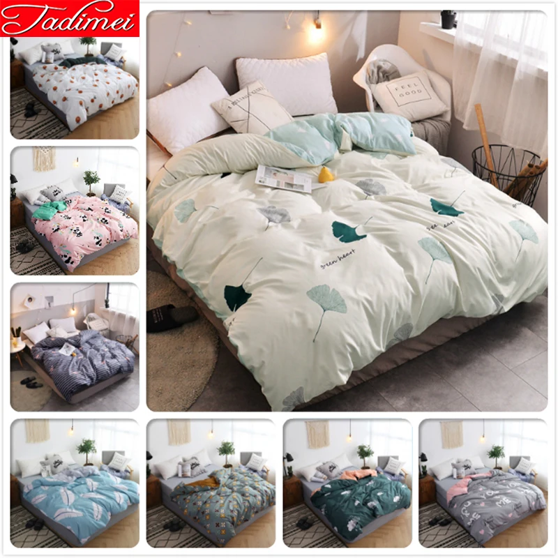 

High Quality 1 Piece Duvet Cover Adult Kids Soft Cotton Bedding Bag Single Twin Full Queen King Size Bedspreads 150x200 180x220