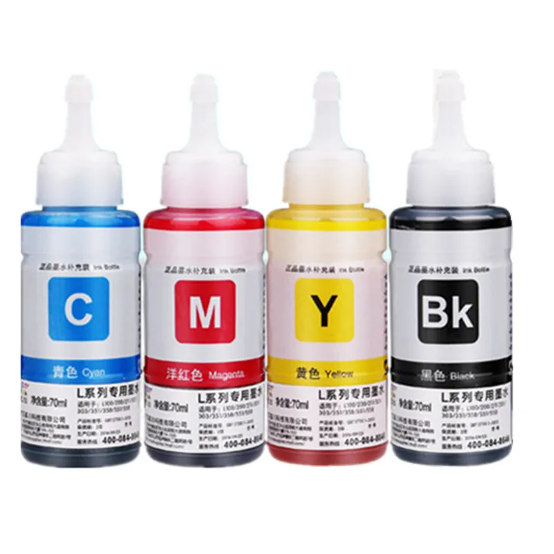 Refill Ink kit DYE ink for Epson L100 L110 L120 L132 L210 L222 L300 L312 L355 L350 L362 L366 L550 L555 L566 printer