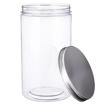 

Transparent PET Bottle With Cap Kitchen Storage Canister Snack Sugar Storage Container Jar Empty Bottle Kitchen Accessories A50