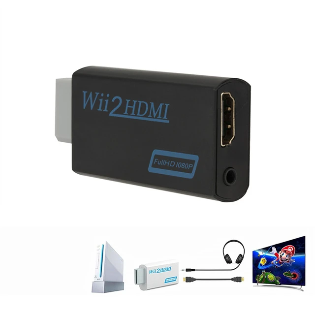 Wii to HDMI Wii 2 HDMI Full HD Portable Converter Adapter 3.5mm Audio Out 