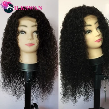

Silkswan Brazilian Hair Remy Hair Wigs Natural Color Deep Curly 13*4 Lace Front Wig 100% Human Hair Wigs For Women 150% Density