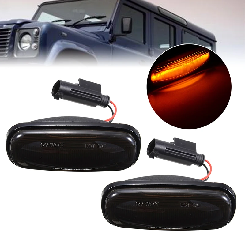 Автомобильный светильник ing 2 шт., боковой габаритный фонарь, профессиональный индикатор, повторитель, светодиодный светильник для Land Rover Defender 90 110, серия Discovery II