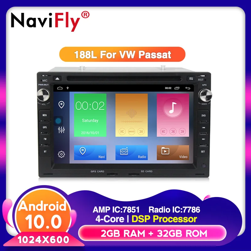 

Navifly 4G wifi Android10 DSP RDS 32G ROM 2G RAM Car Radio multimedia for Volkswagen Sharan T4 Passat B5 car gps navigator dvd