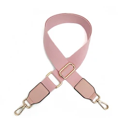 Pure Color Cotton Webbing with PU Leather Long Shoulder Strap Handbags Decorative Belt for Bag Accessories Bag Wide Strap