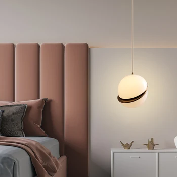 

Hartisan Modern creative glass ball pendant light fixture Nordic home metal dining room golden E27 LED bulb pendant lamp