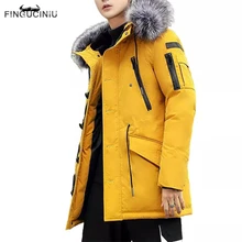 Aliexpress - -30 Degree Winter Down Jacket Men 90% White Duck Down Parkas Coat Mid-length Large Fur Collar Down Thicken Coat Snow Overcoat