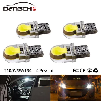 

4 PCS Auto T10 LED blanc froid 194 W5W LED 168 COB silice voiture Super lumineux tourner côté plaque d'immatriculation lumière