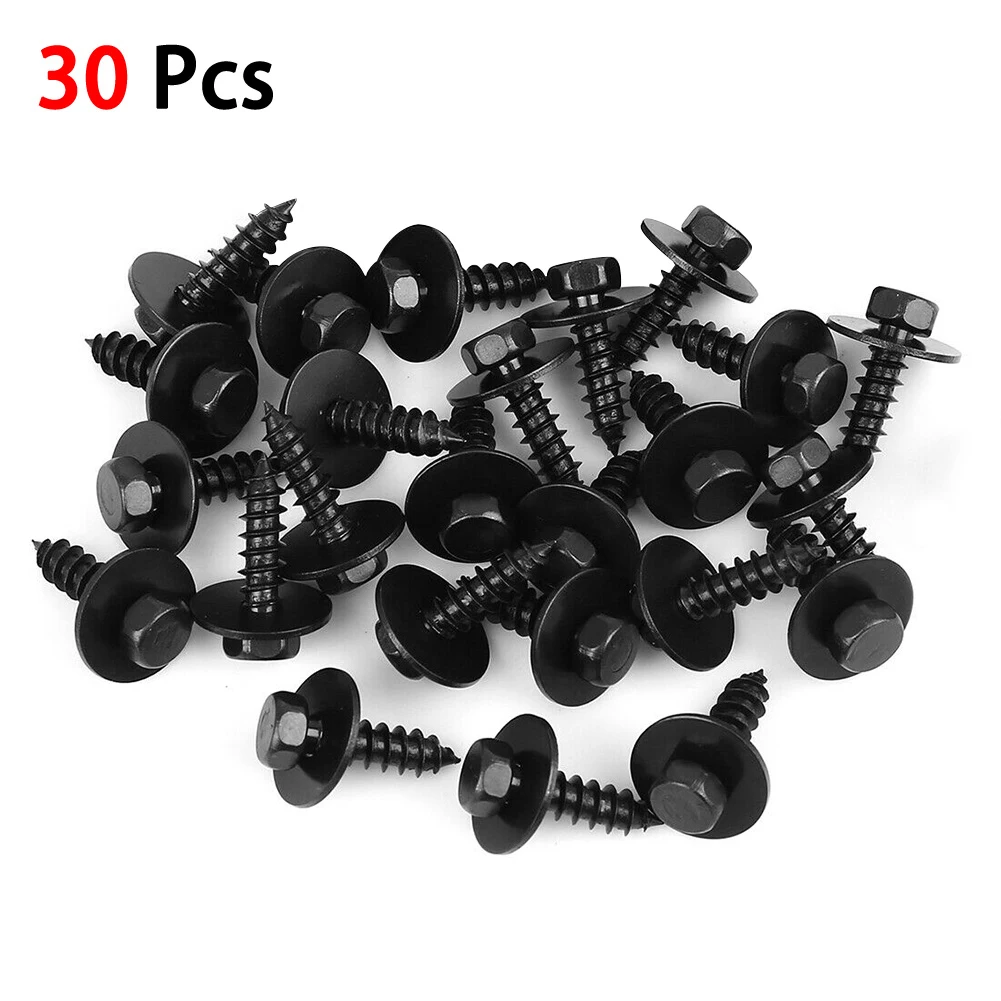 

30pcs Car Fender Mudguard Panel Clip Screw Accessories Screw Bolt Retainer Fender Liner Under Cover Screw
