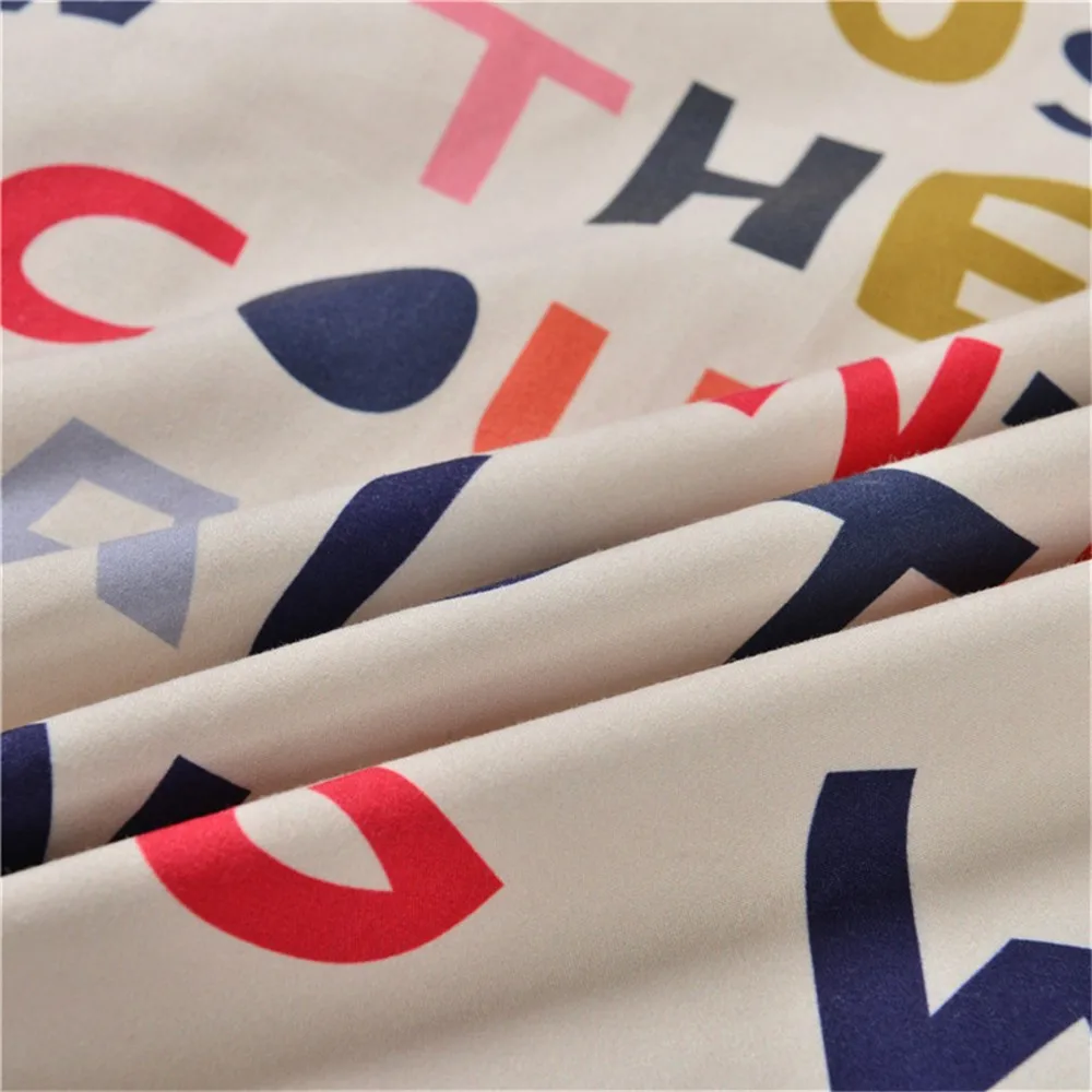 2PCS Fashion English Letters Cotton Linen Square Pillowcase Cushion Covers Household Decorative Gifts Printed on One Side