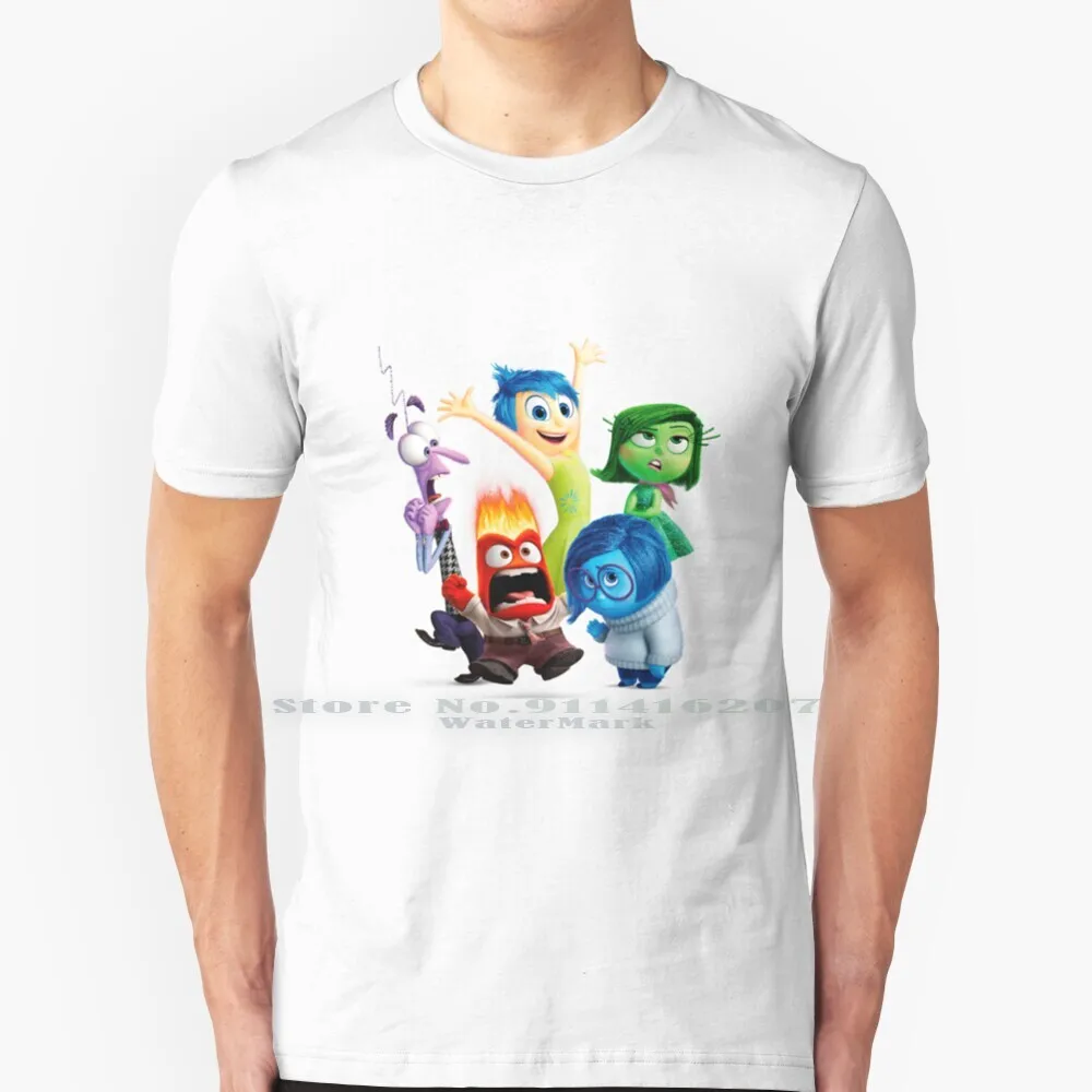 Maglietta Inside Out 100% Puro Cotone Inside Out Film Kids Film Joy Moisture Fear Anger Emotions Movie Cartoon Inside Out Movie