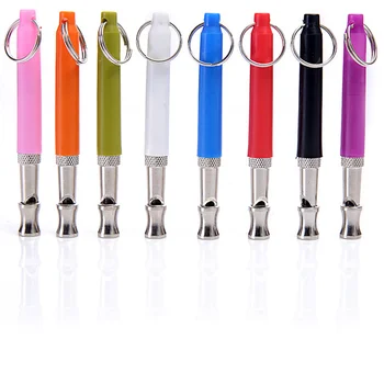 

Pet Toy Stainless Steel Ultrasonic Dog Whistle Quality Anti Barking Device Repeller Dog Training Adjustable Pitch Strap Rope