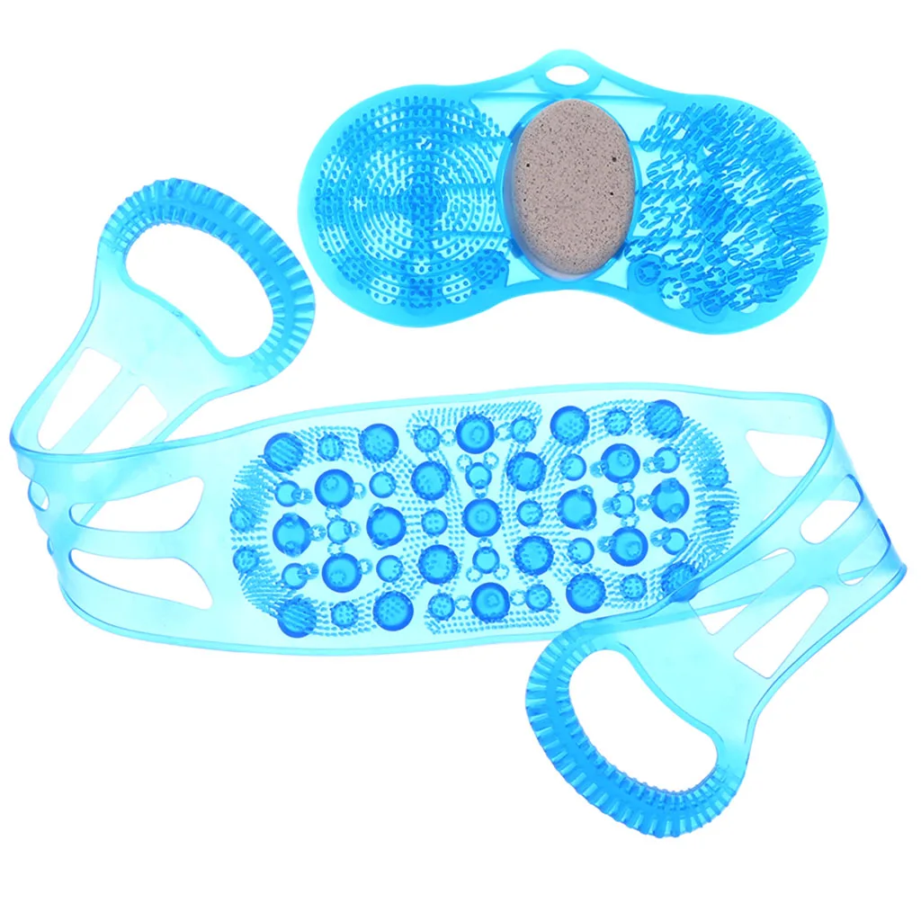2 Pieces Double Sided Back Scrubber Silicone Shower Back Massager with Foot Exfoliating Scrub Pad for Bath Tool