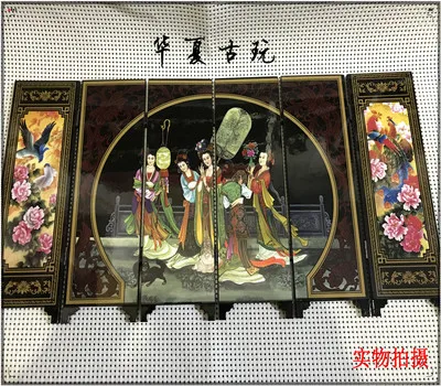 Exquisite antique lacquerware small screen decoration(imperial concubine picture